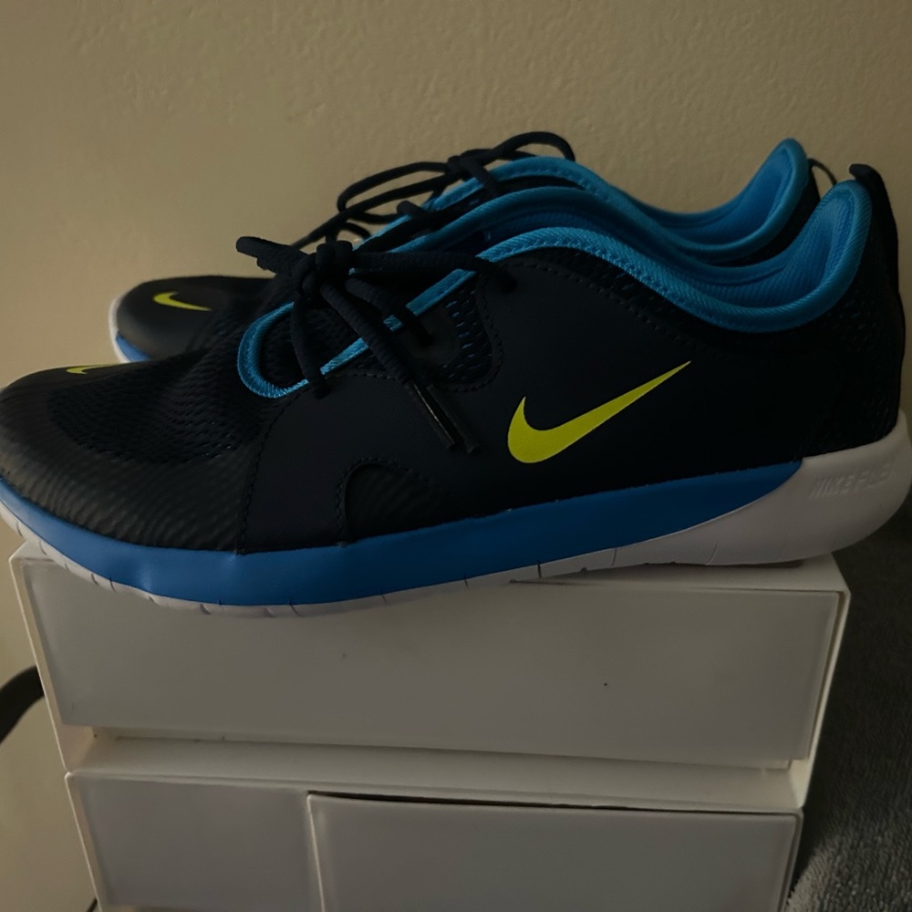 Nikes Size 6Y Bright blue/Navy/Yellow brand new
